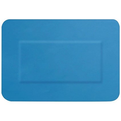 Hygioplast Detectable Large Patch Plasters, 72x50mm, Blue, Pack of 50