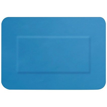 Hygioplast Detectable Large Patch Plasters, 72x50mm, Blue, Pack of 50