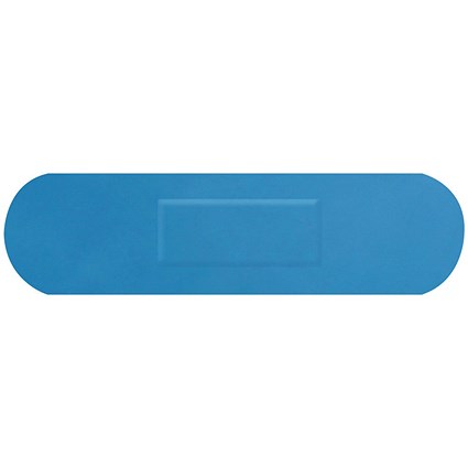 Hygioplast Detectable Medium Strip Plasters, 72x19mm, Blue, Pack of 100