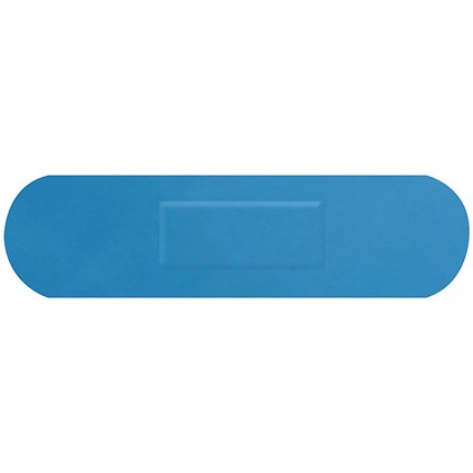 Hygioplast Detectable Medium Strip Plasters, 72x19mm, Blue, Pack of 100