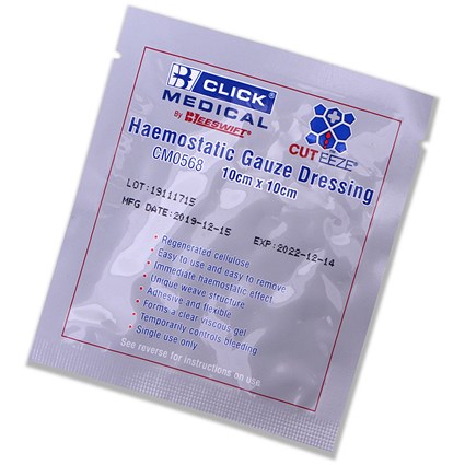 Cuteeze Haemostatic Soluble Dressing, 10cm x 10cm