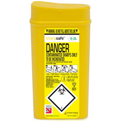 Sharpsafe Sharps Bin, 0.2l