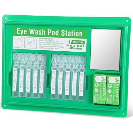 Click Medical Eyewash Pod Station, 10 x 20ml