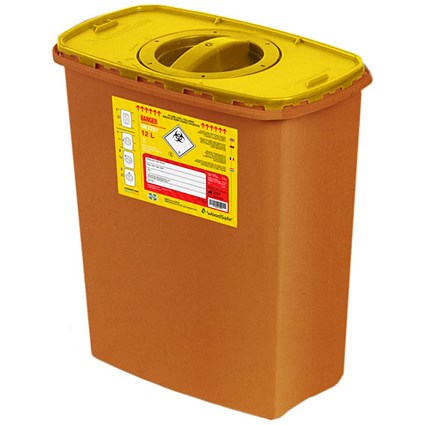 Woodsafe Sharps Bin Lid And Screw Fit Cap, 12 Litre