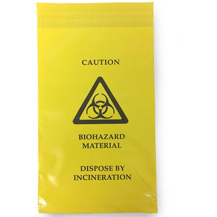 Click Medical Self Seal Waste Bag, 205x305mm, Pack of 100