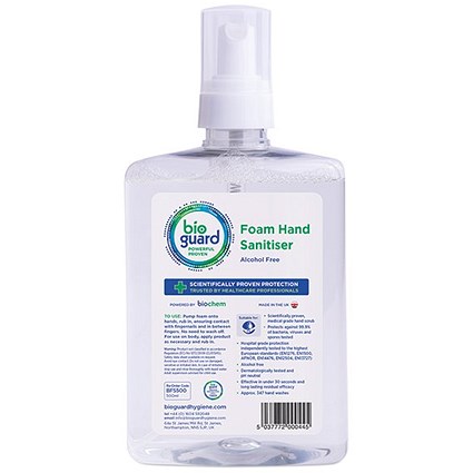 Bioguard Alcohol Free Foam Hand Sanitiser, 500ml