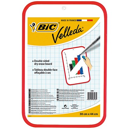 Bic Velleda Portable Whiteboard, Red Frame, 300x440mm