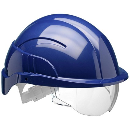 Centurion Vision Plus Safety Helmet with Integrated Visor, Blue
