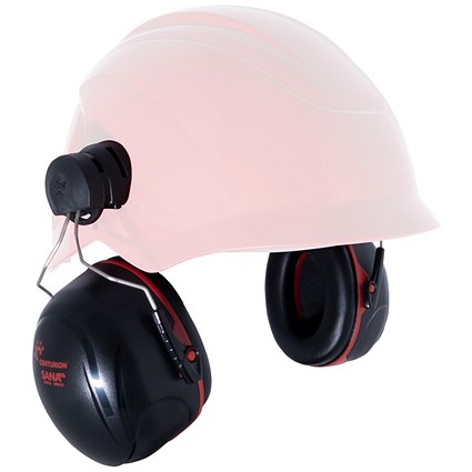 Centurion Sana Helmet Attachment Ear Defenders, Black & Red Centurion Sana Helmet Attachment Ear Defenders, Black & Red