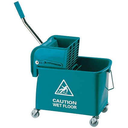 Mobile Mop Bucket and Wringer 20 Litre Green 101248 GRN