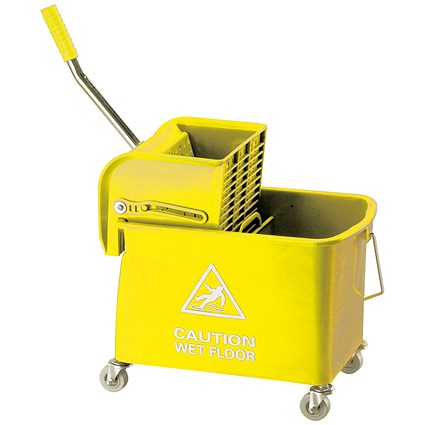 Mobile Mop Bucket and Wringer 20 Litre Yellow 101248 YLW