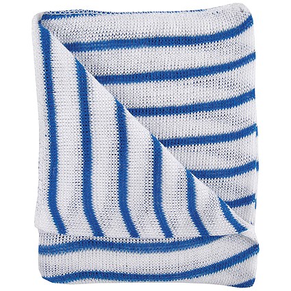 Hygiene Dishcloths, 406x340mm, Blue and White, Pack of 10