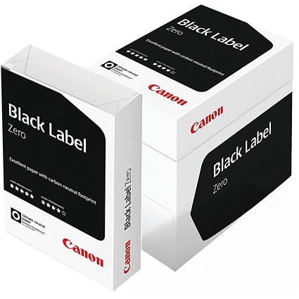 Canon A4 Black Label Zero Paper, White, 75gsm, Box (5 x 500 Sheets) Canon A4 Black Label Zero Paper, White, 75gsm, Box (5 x 500 Sheets)