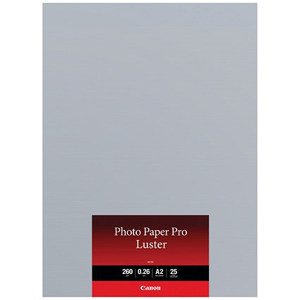 A2 Photo Paper Canon A2 Pro Luster Photo Paper, Semi-Gloss, 260gsm, Pack of 25 ...