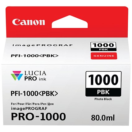 Canon PFI-1000PBK Ink Cartridge Photo Black 0546C001