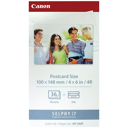 Canon KP-36IP Colour Ink Cartridge and 100 x 148mm Paper Set 36 Sheets 7737A001