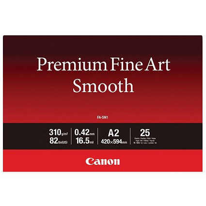 Canon Premium Fine Art Smooth A2 Paper (Pack of 25) 1711C006