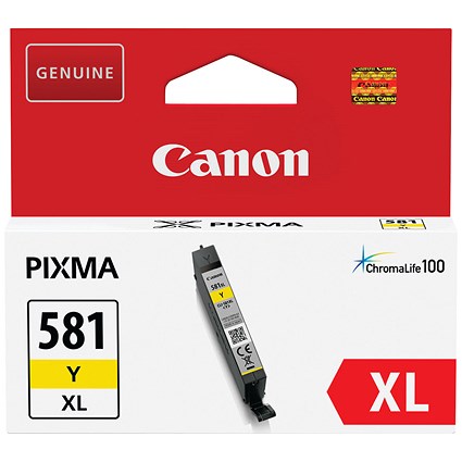 Canon CLI-581XL Yellow High Yield Inkjet Cartridge