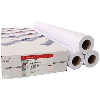 Canon Draft Paper Roll, 841mm x 50m, White, 75gsm, Pack of 3 Rolls