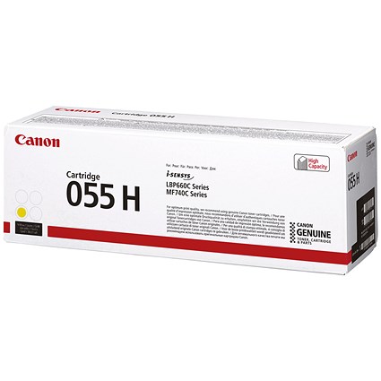 Canon 055H Toner Cartridge High Yield Yellow 3017C002 Canon 055H Toner Cartridge High Yield Yellow 3017C002