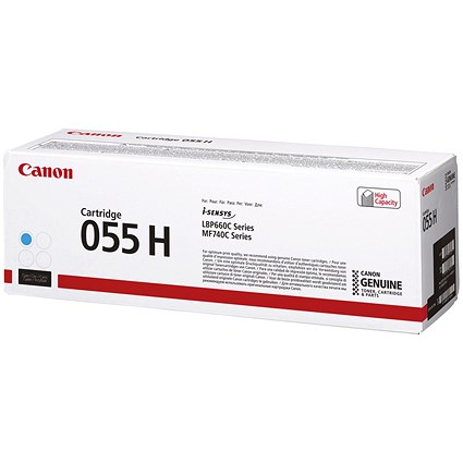 Canon 055H Toner Cartridge High Yield Cyan 3019C002 Canon 055H Toner Cartridge High Yield Cyan 3019C002