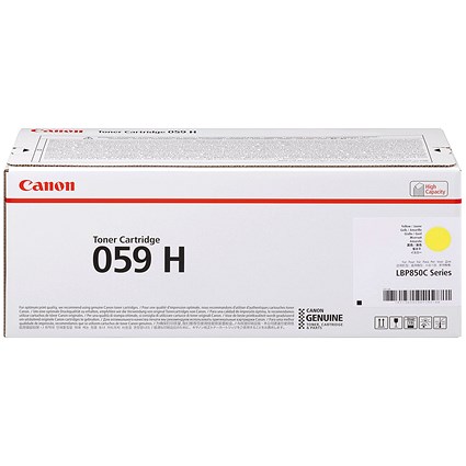 Canon 059H Toner Cartridge High Yield Yellow 3624C001 Canon 059H Toner Cartridge High Yield Yellow 3624C001