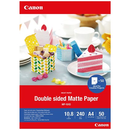 Canon A4 Double-Sided Photo Paper, Matte, 240gsm, Pack of 50