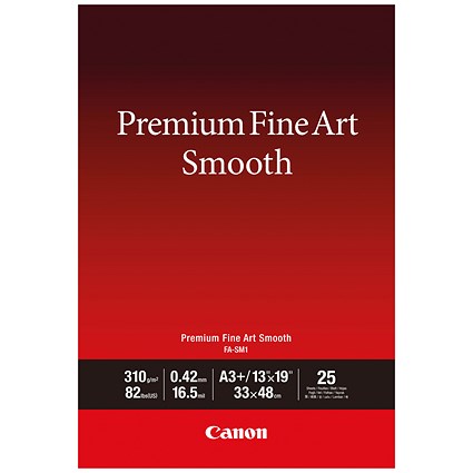Canon A3+ Premium Fine Art Smooth Photo Paper, Matte, 310gsm, Pack of 25