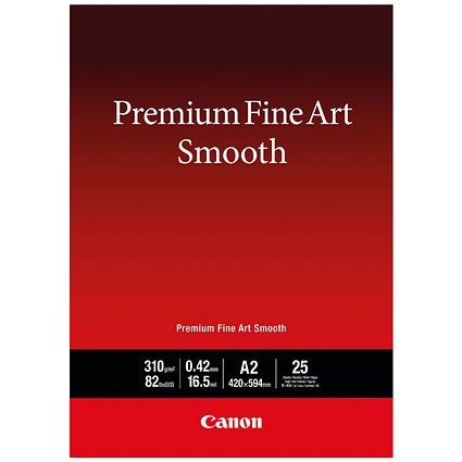 Canon A2 Premium Fine Art Smooth Photo Paper, Matte, 310gsm, Pack of 25