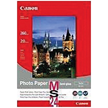 Canon 200mm x 250mm Photo Paper Plus, Semi-Gloss, 260gsm, Pack of 20