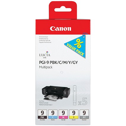 Canon PGI-9 BK/C/M/Y/GY Ink Cartridge 1034B013