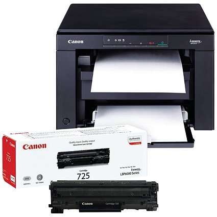 Canon i-Sensys MF3010 A4 Wired Multifunction Mono Lase Printer and Toner Bundle, Black