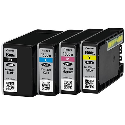 Canon PGI-1500XL Ink Cartridges High Yield CMYK Multipack 9182B010