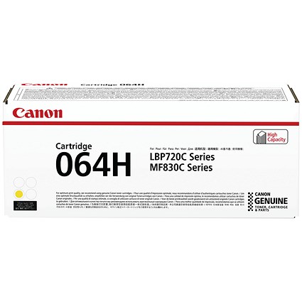 Canon 064H Toner Cartridge High Yield Yellow 4932C001