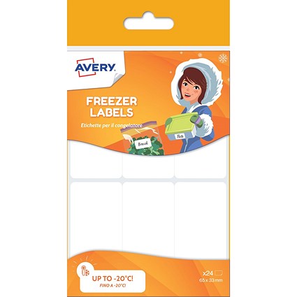 Avery UK Freezer Label with special low temperature adhesive up to -20 degrees C 63.5 x 33 mm White (Pack 24 Labels) - CONG24.UK