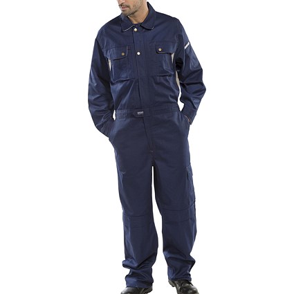 Beeswift Premium Boilersuit, Navy Blue, 40 Beeswift Premium Boilersuit, Navy Blue, 40