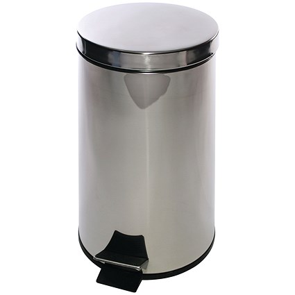 Stainless Steel Pedal Bin, 12 Litre, Silver