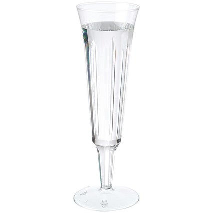 Plastic Champagne Glasses Clear (Pack of 10)