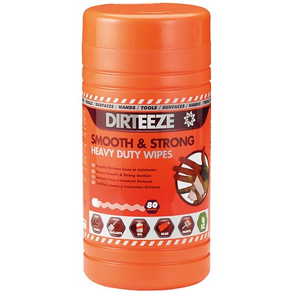 Dirteeze Smooth and Strong Heavy Duty Wipes, 80 Wipes Per Pack
