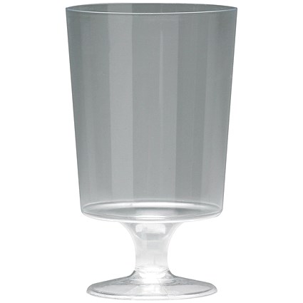 Plastic Stem Wine Glasses Clear 200ml (Pack of 10)