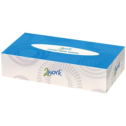 2Work Facial Tissues, 2-Ply, 36 Boxes of 100 Sheets 2Work Facial Tissues, 2-Ply, 36 Boxes of 100 Sheets