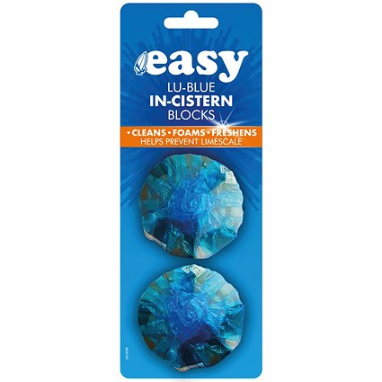 Easy Lu-Blue In-Cistern Toilet Freshener Blocks, Twin Pack