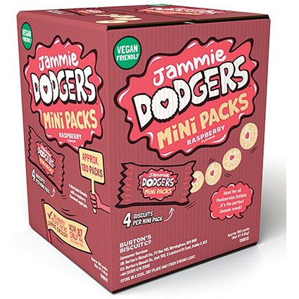 Jammie Dodgers Biscuits Mini Portion Packs, 20g, Pack of 180 Jammie Dodgers Biscuits Mini Portion Packs, 20g, Pack of 180