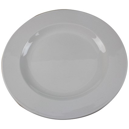 Porcelain Plate, 250mm, White, Pack of 6