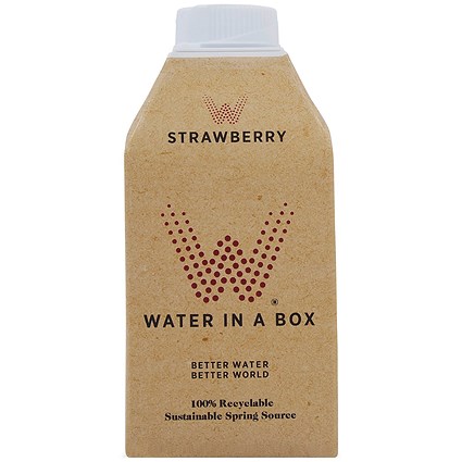 Water in a Box Strawberry Water, Cartons, 500ml, Pack of 12 Water in a Box Strawberry Water, Cartons, 500ml, Pack of 12