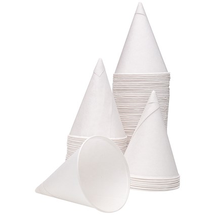 Disposable Water Cones, 113ml, White, Pack of 5000