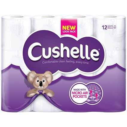 Cushelle Cushioned Toilet Roll, Pack of 12