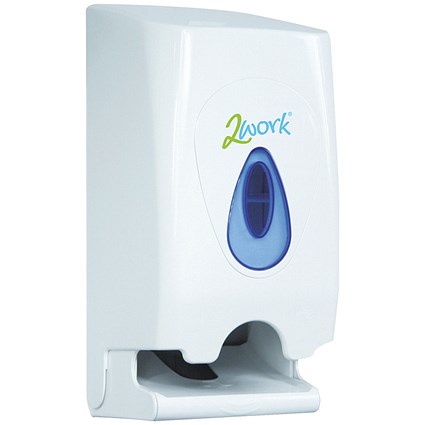 2Work Twin Toilet Roll Dispenser, White