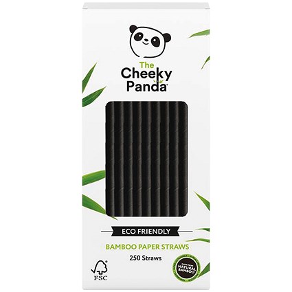 Cheeky Panda Bamboo Paper Straw, Black, Pack of 250 Cheeky Panda Bamboo Paper Straw, Black, Pack of 250