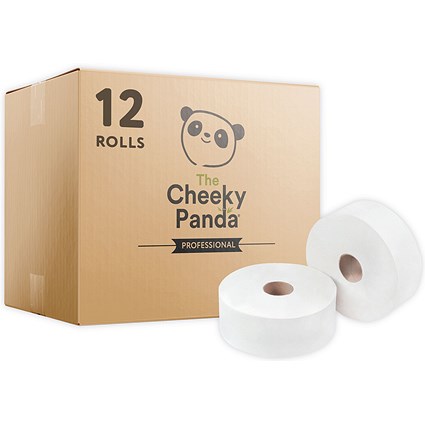 Cheeky Panda Mini Jumbo Roll, 2-Ply, 150m, Pack of 12 Cheeky Panda Mini Jumbo Roll, 2-Ply, 150m, Pack of 12